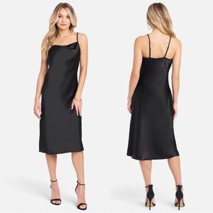 NWT Bebe Black Solid Satin Camisole Slip Dress Women’s Size XS